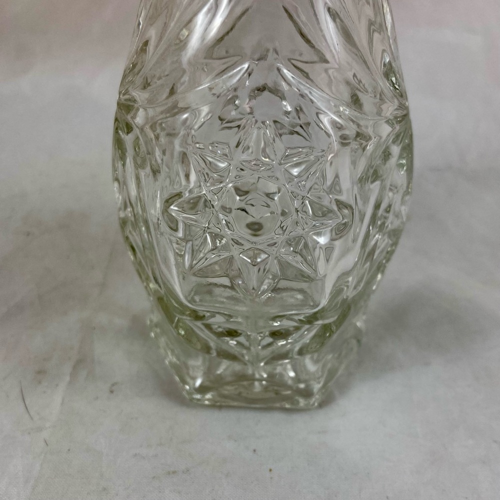 Anchor Hocking Vtg Star of David Glass Oil Vinegar Cruet Set w/ Stopper 7.5” T - Picture 6 of 13